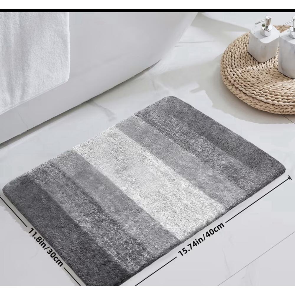 Bathroom Rug, Matt Extra Soft Size 19 X 31 Inches Gray Ombre Brand New.